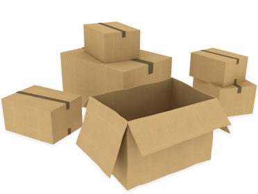cardboard packing boxes.